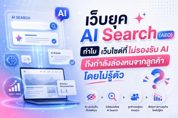 เว็บยุค AI Search (AEO): ทำไมเว็บไซต์ที่ไม่รองรับ AI ถึงกำลังล่องหนจากลูกค้าโดยไม่รู้ตัว